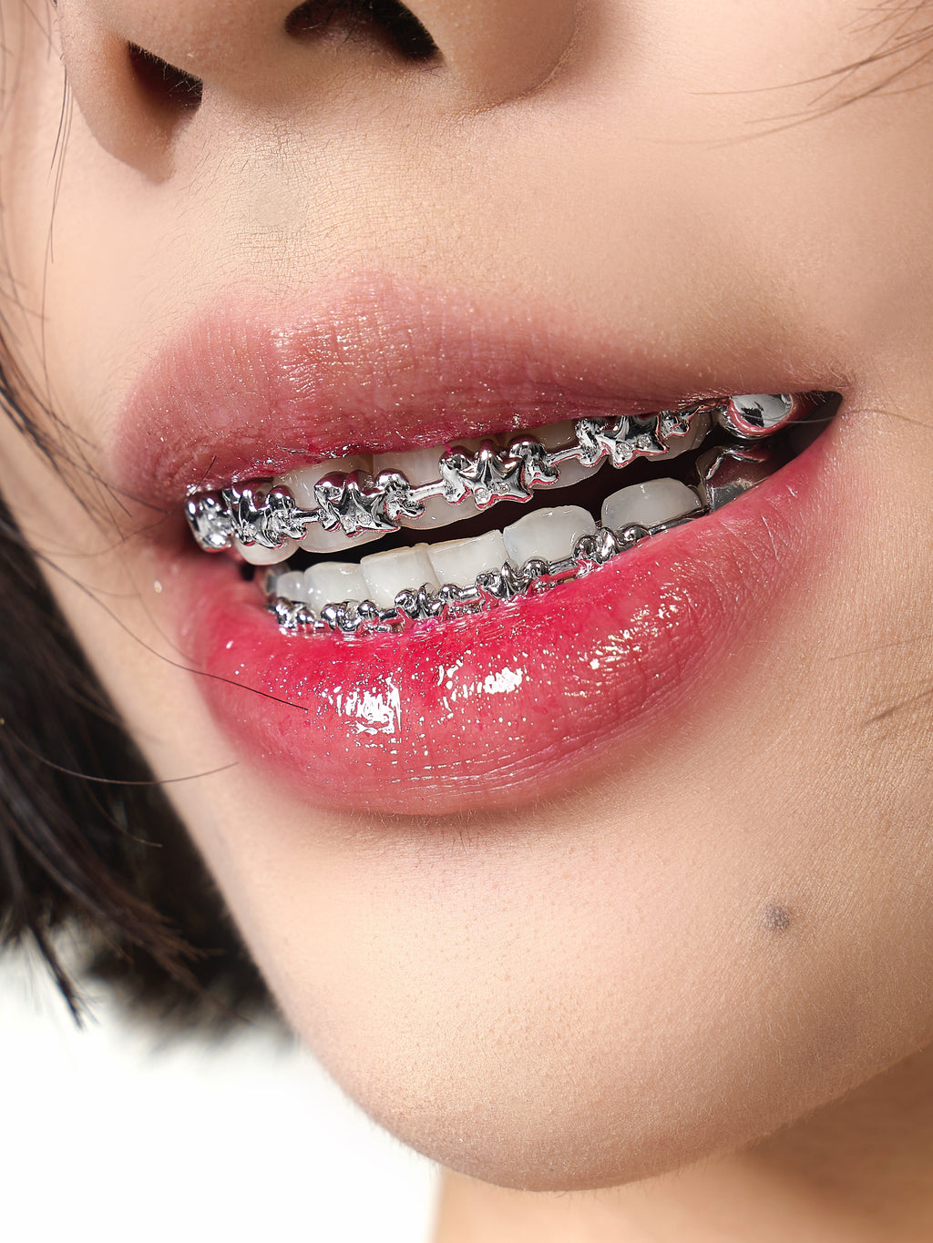 8 on 8 silver vvs moissanite starfish grillz (custom-fit)