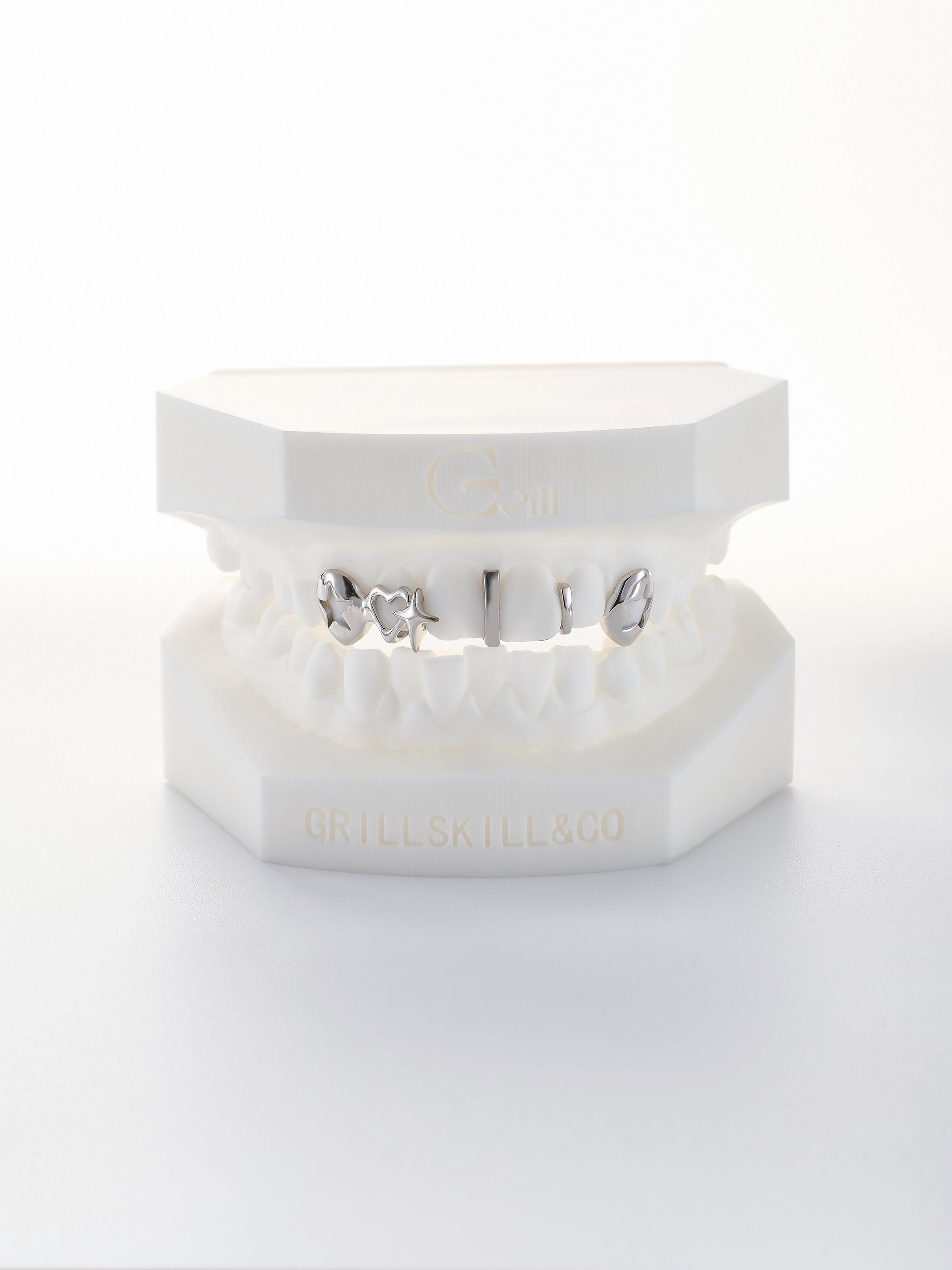 silver custom upper teeth grillz (private custom)