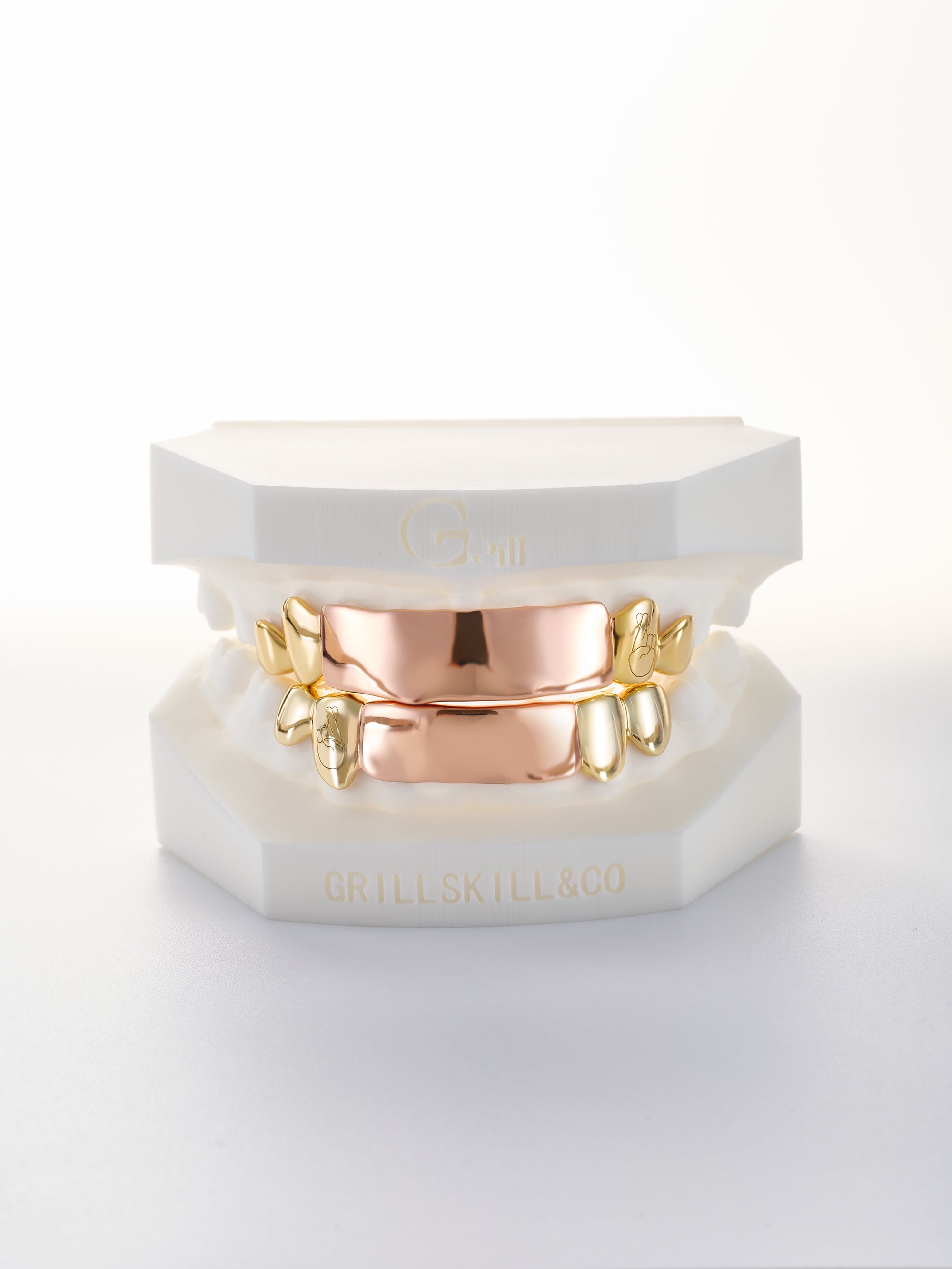 sliver 8on8 kanye type grillz （custom-fit）