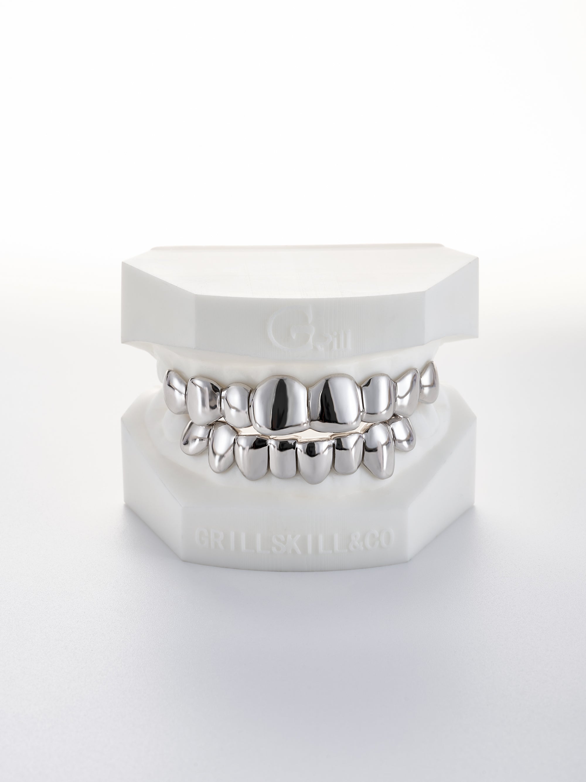 8 on 8 silver polished full grillz (custom-fit)