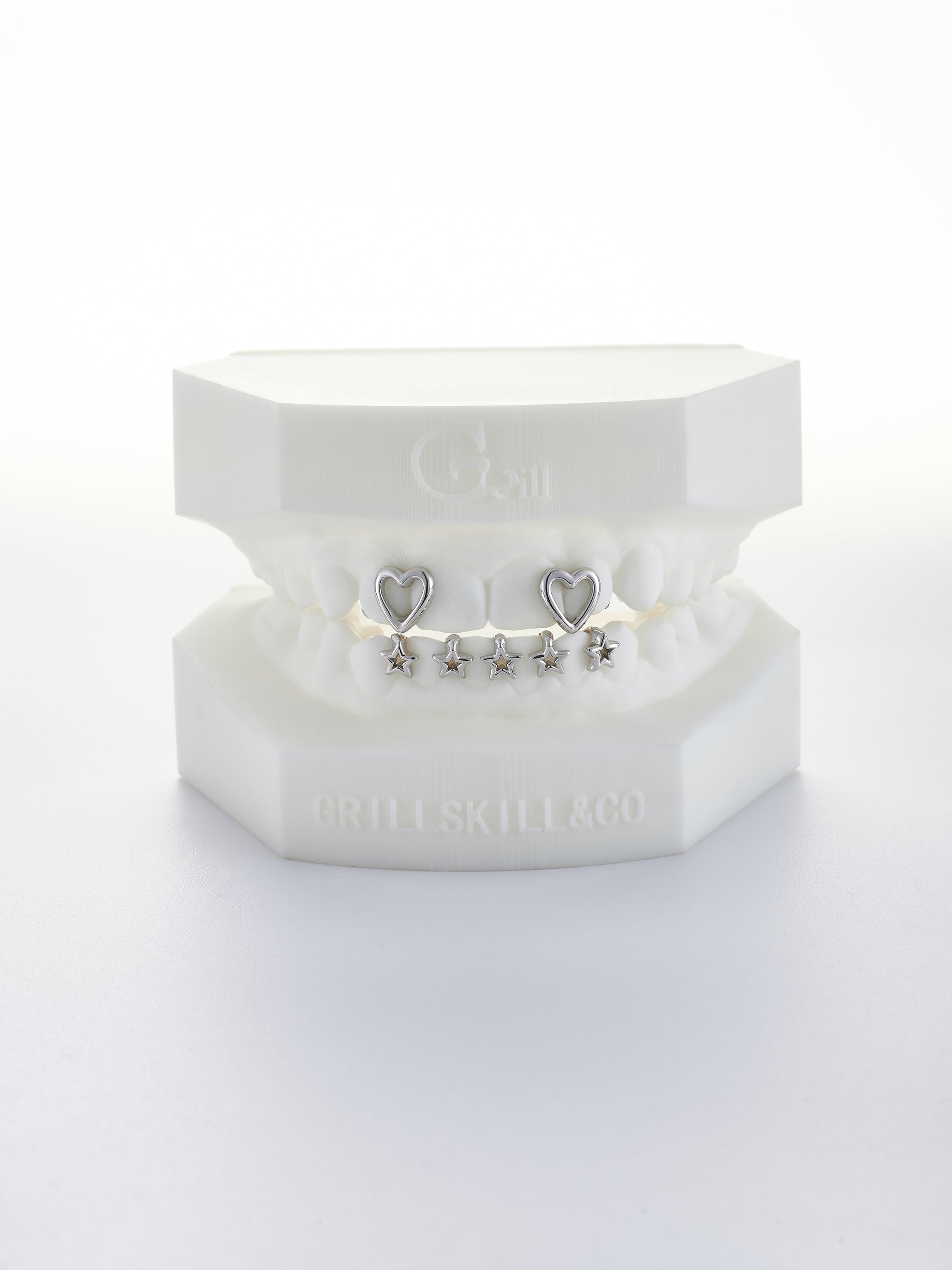 silver simple custom piece grillz (custom-fit）