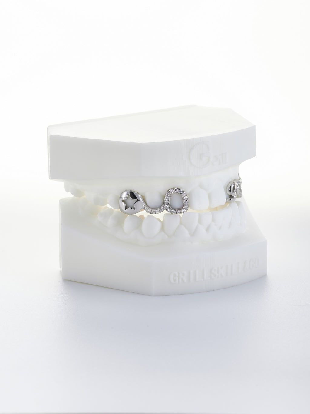 silver custom upper teeth grillz (private custom)