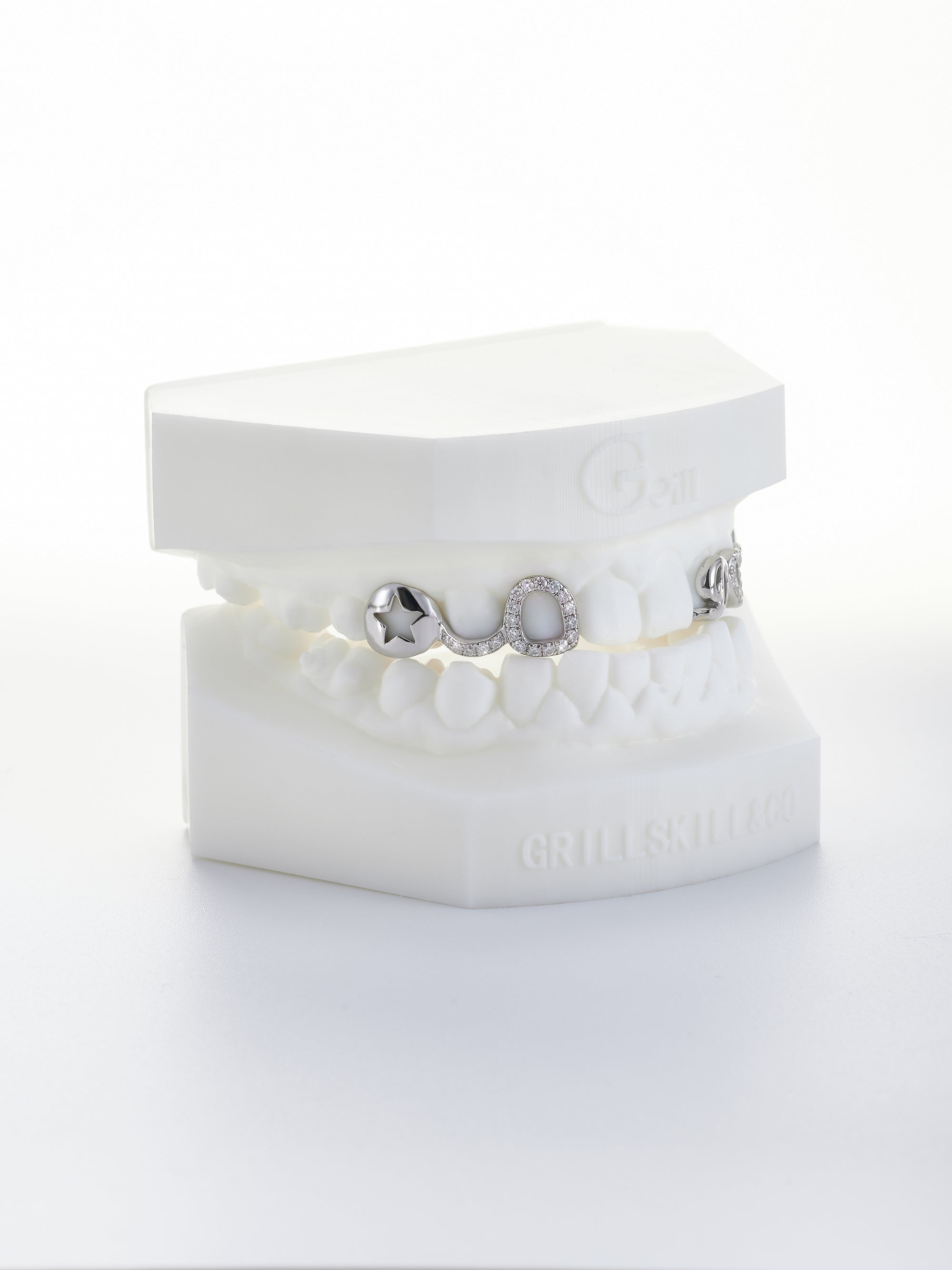 silver custom upper teeth grillz (private custom)