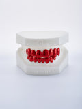 8 on 8 silver scarlet red full grillz (custom-fit)