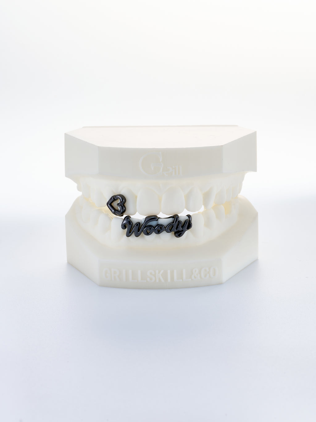 silver woody style black grillz (custom-fit)
