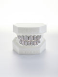 8 on 8 silver full diamond honeycomb-set piece grillz (custom-fit)